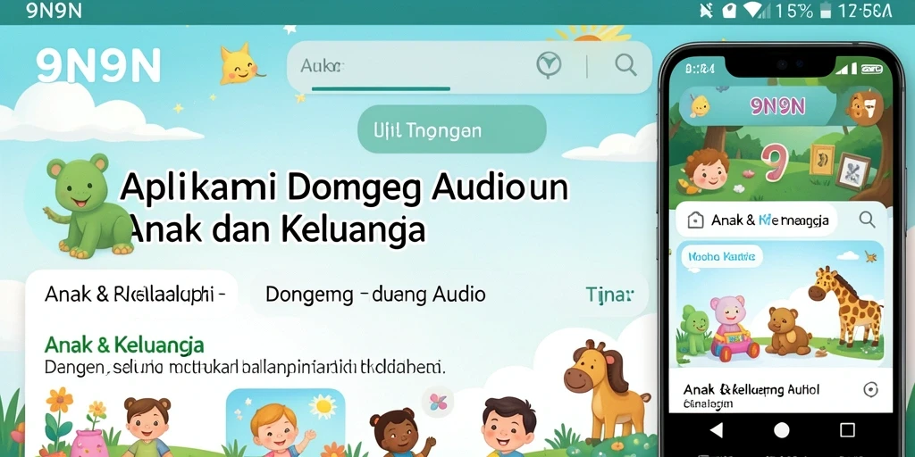 Tampilan antarmuka aplikasi 9N9N yang menarik dan ramah anak.
