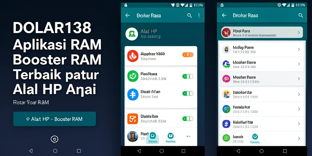 Antarmuka aplikasi DOLAR138 yang intuitif untuk booster RAM.