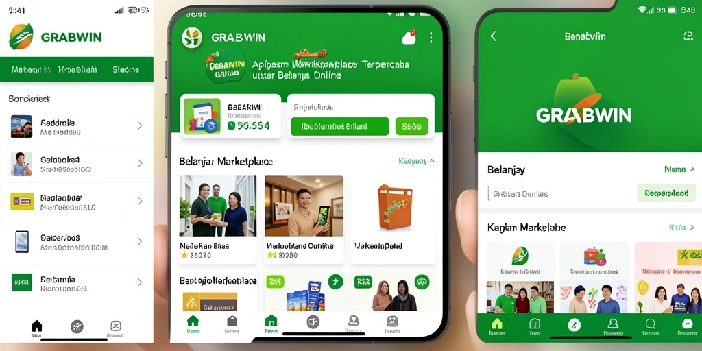 Antarmuka GRABWIN yang nyaman untuk belanja online.