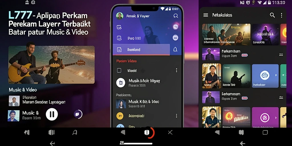 Antarmuka L777 yang sederhana dan fungsional untuk perekaman layar.