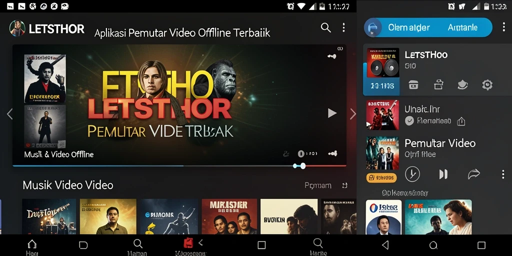 Antarmuka LETSTHOR yang menarik dan intuitif untuk Pemutar Video Offline.
