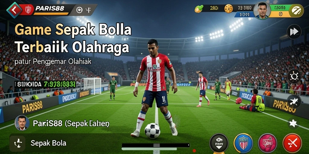 Antarmuka menarik dari game sepak bola PARIS88 dengan fitur-fitur menarik.