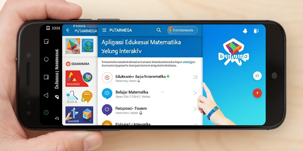 Tampilan antarmuka aplikasi PUTARMEGA untuk belajar matematika.