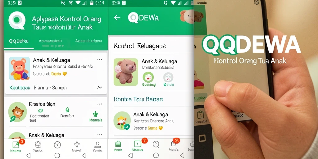 Antarmuka pengguna aplikasi Kontrol Orang Tua yang intuitif.