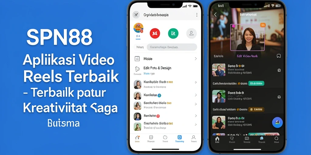 Tampilan antarmuka aplikasi SPN88 untuk Edit Video Reels